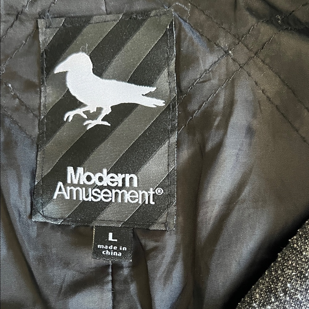 Modern Amusement Gray Pea Coat - Picture 2 of 4